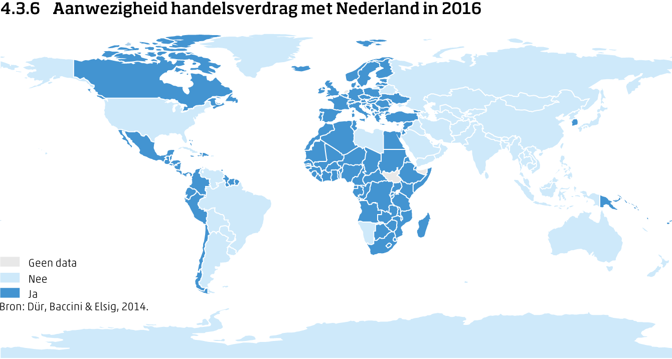 Aanwezigheid handelsverdrag met Nederland in 2016